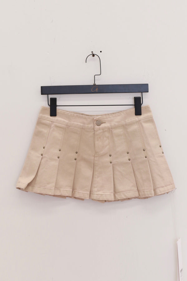 RUI built 25 spring and summer thin strap stitching pleated skirt RUI-RSS25WV27-FB Seashell pink shell